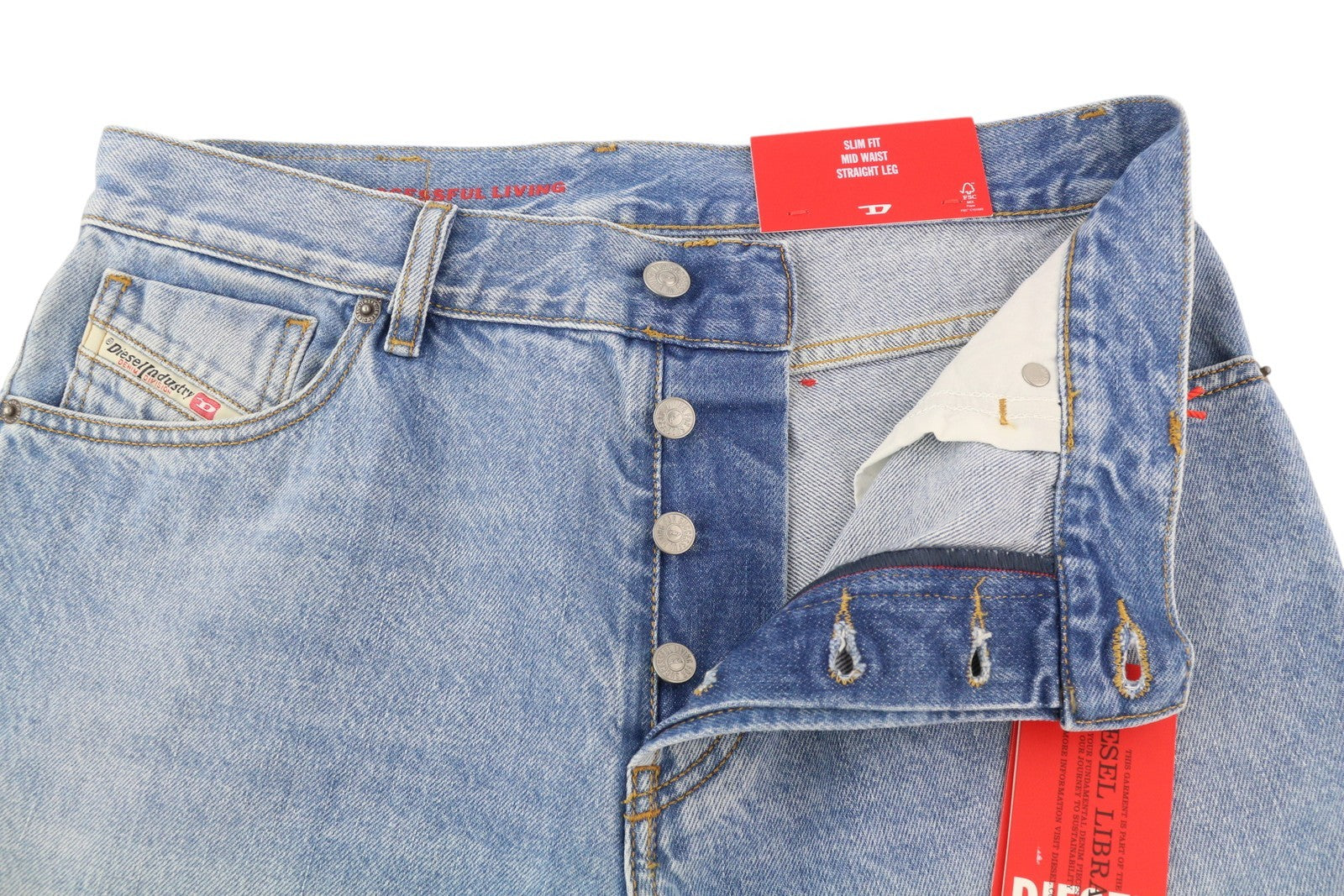 DIESEL 1995 D-Sark 09I29 Men Jeans W31/L32 Blue Slim Straight Washed RRP246