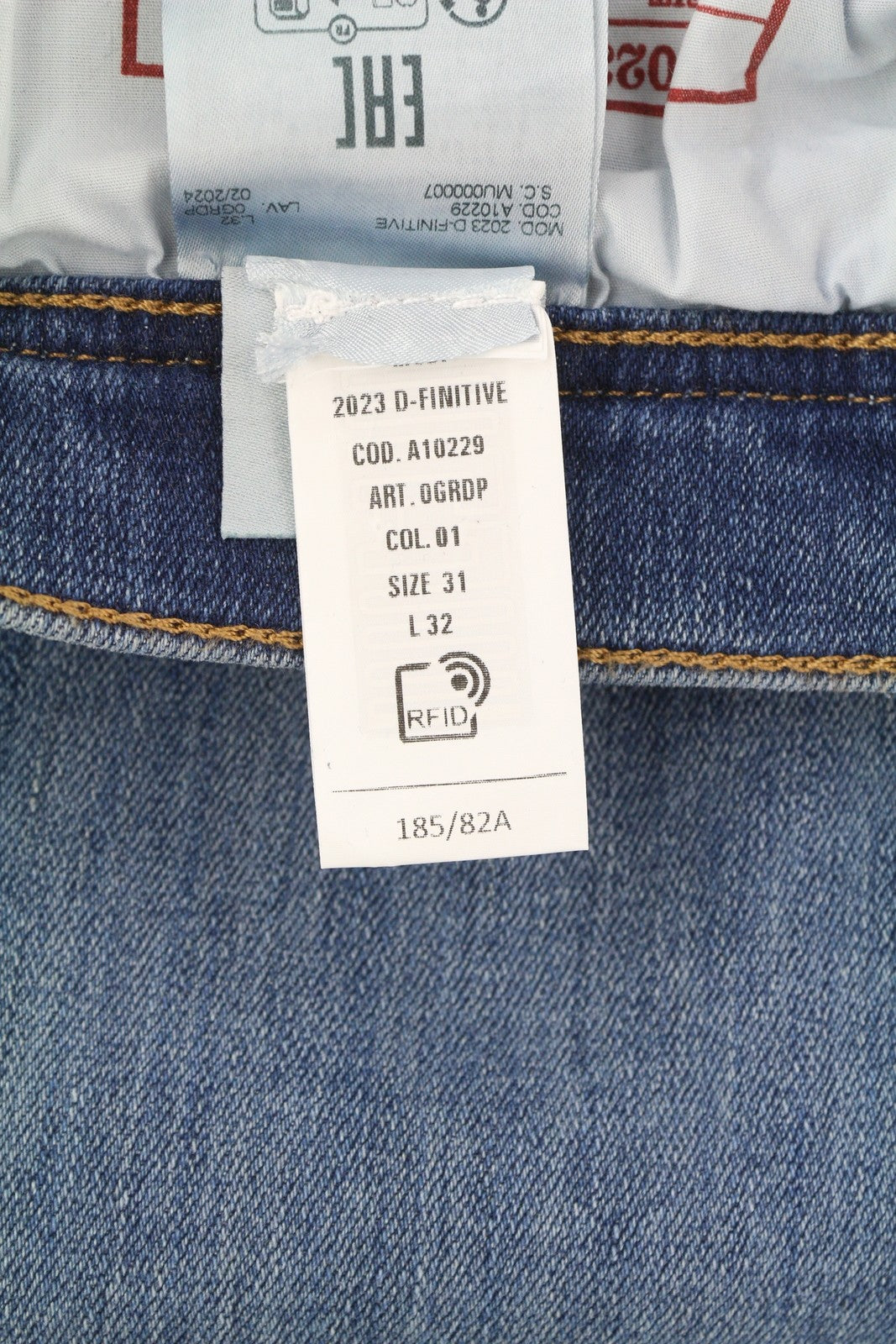 DIESEL 2023 D-Finitive 0GRDP Men Jeans W31/L32 Regular Tapered Mid Waist