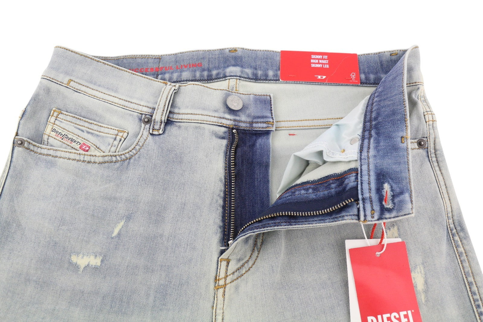 DIESEL 1983 09B68 Men Jeans W30/L34 Blue Skinny Fit Faded RRP295