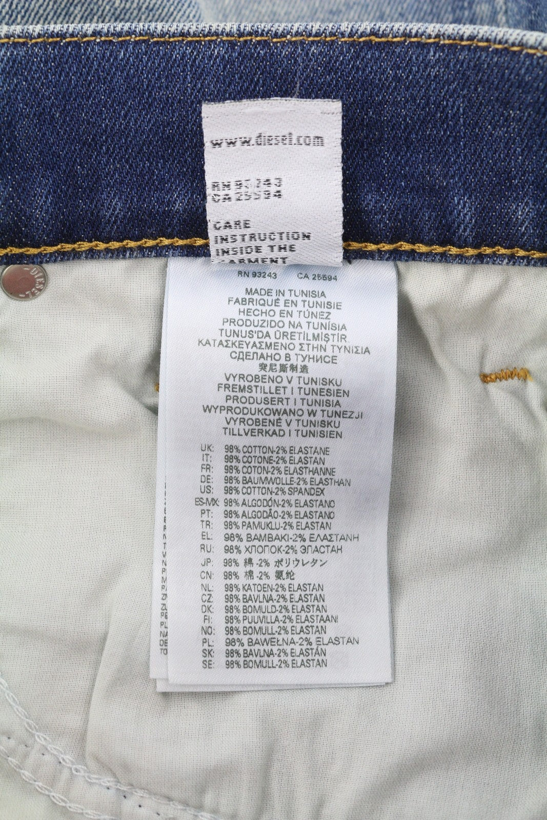 DIESEL 2019 D-Strukt 09C87 Men Jeans W30/L32 Blue Slim Fit Distressed RRP189