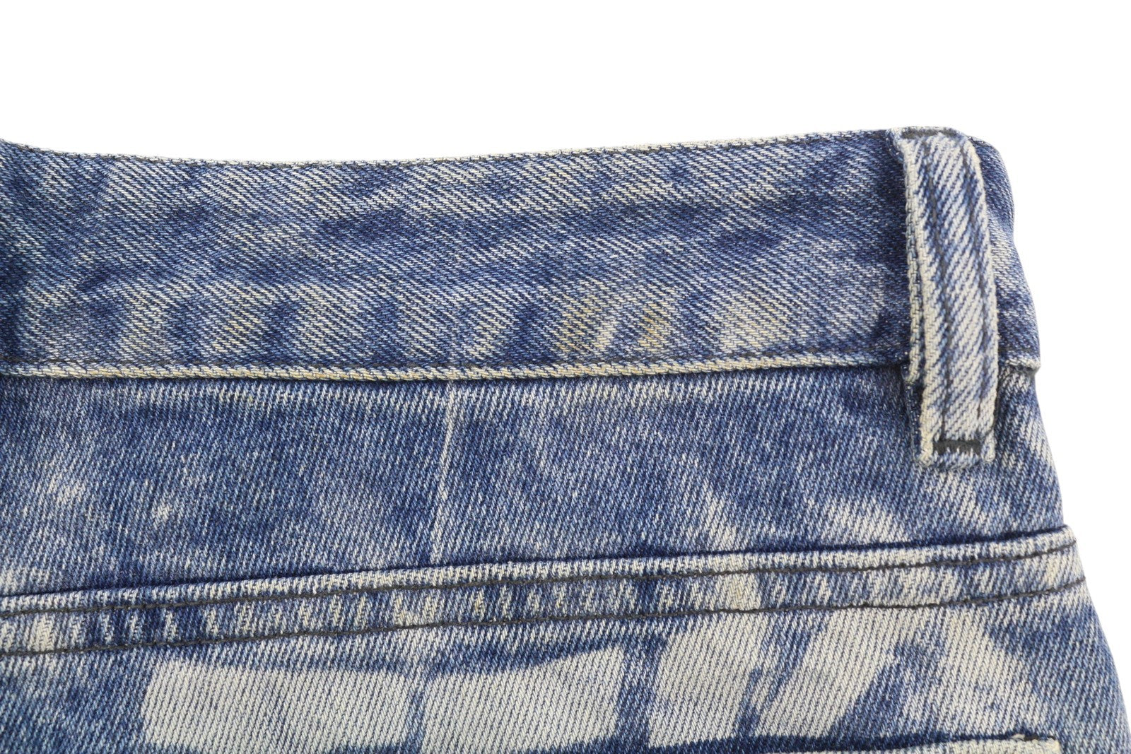 DIESEL 1955-FS3 007B8 Men Jeans W30/L32 Washed Blue Pattern Straight