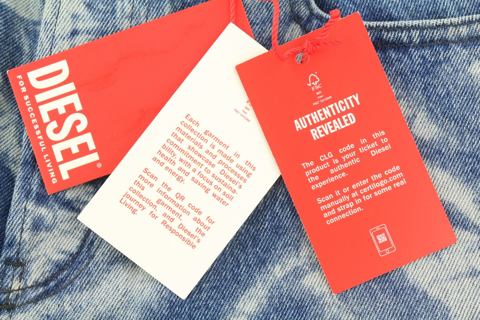 DIESEL 1955-FS3 007B8 Men Jeans W30/L32 Washed Blue Pattern Straight