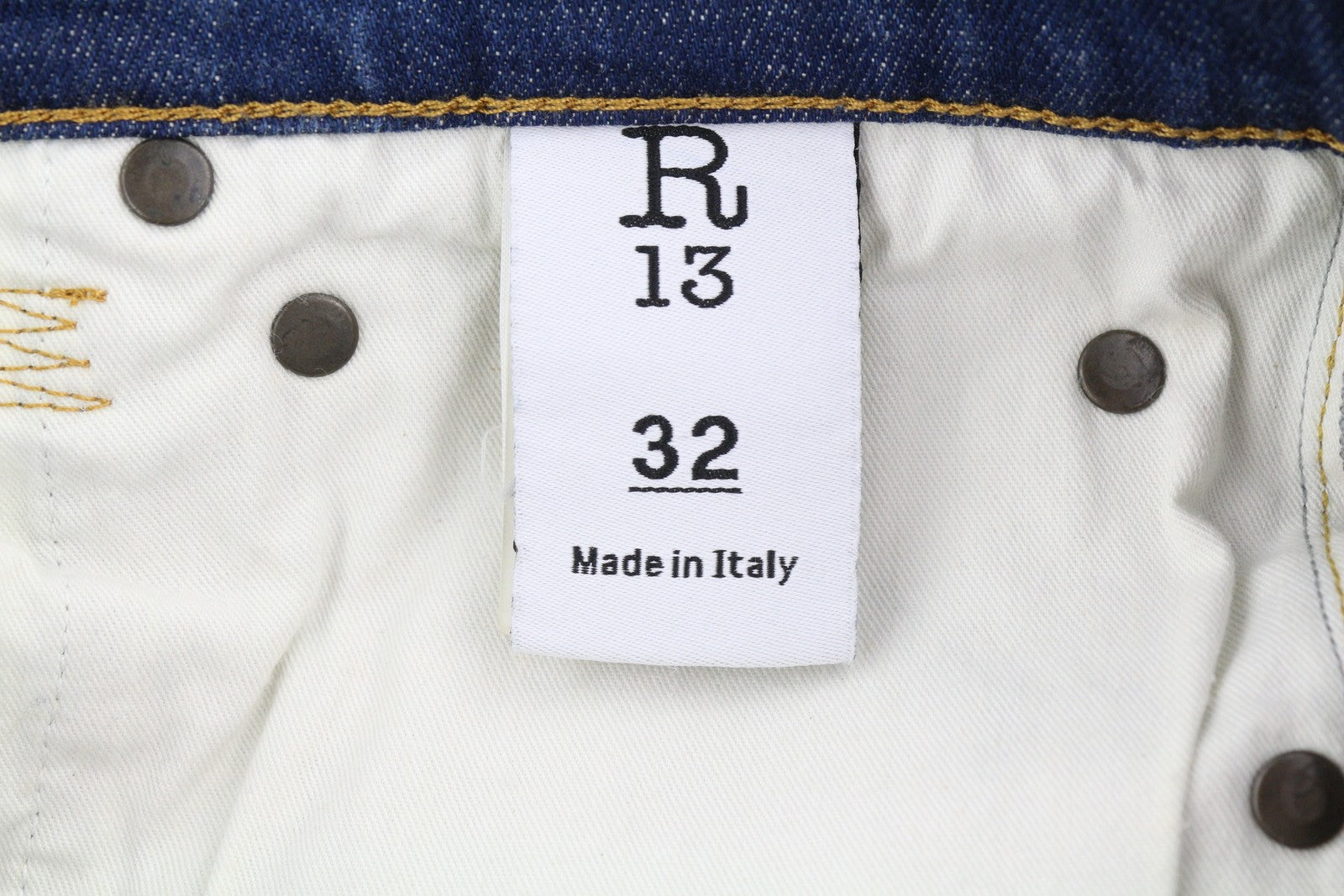 R13 Skate Men Jeans 32 Howell Indigo Faded Slim Zip Fly Logo RRP549