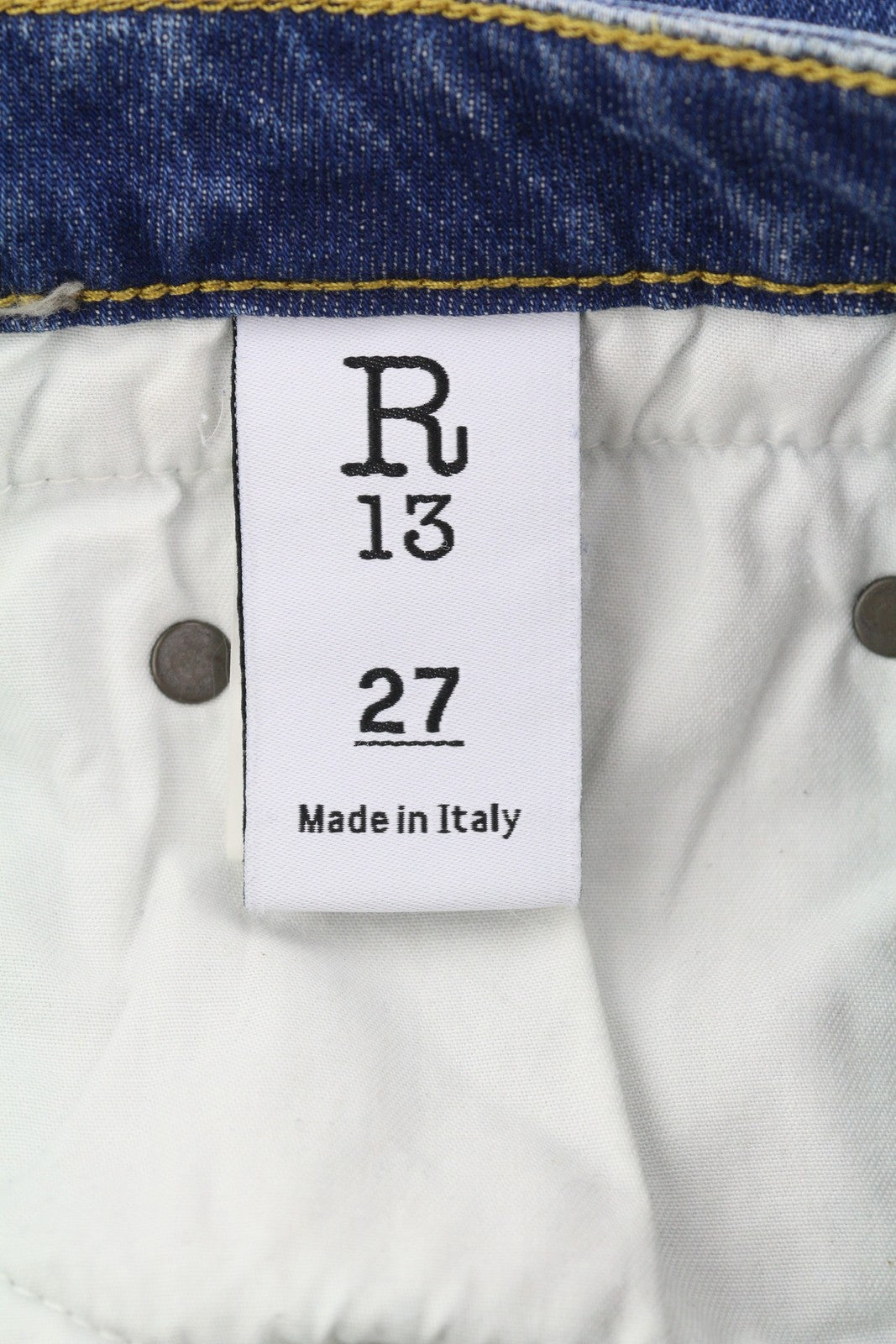 R13 Boy Women Jeans 27 Carlton Stretch Straight Ankle Blue Denim RRP495