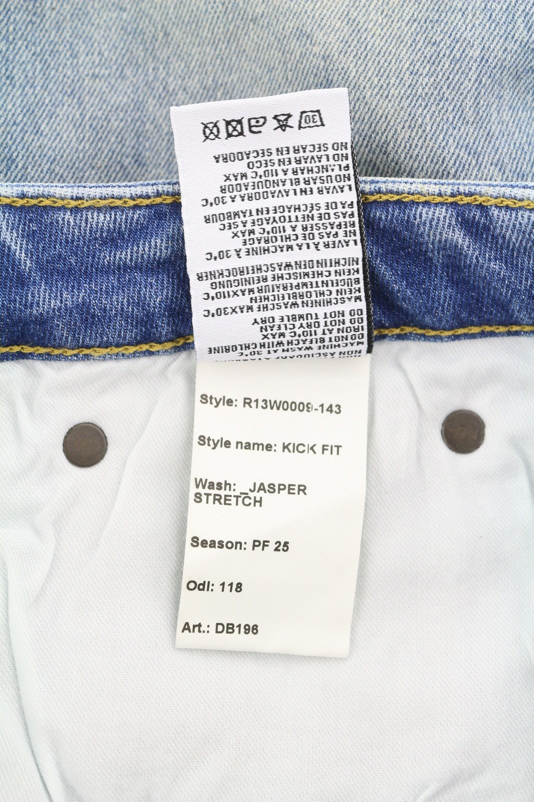 R13 Kick Women Jeans 31 Jasper Stretch Washed Ankle Faded RRP695