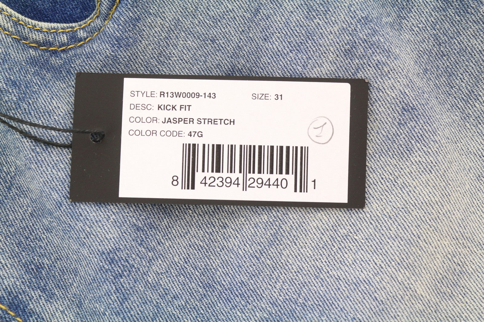 R13 Kick Women Jeans 31 Jasper Stretch Washed Ankle Faded RRP695