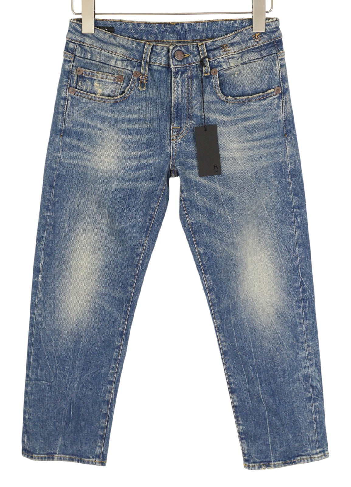 R13 Boy Straight Women Jeans 26 Kelly Stretch Faded Ankle RRP645