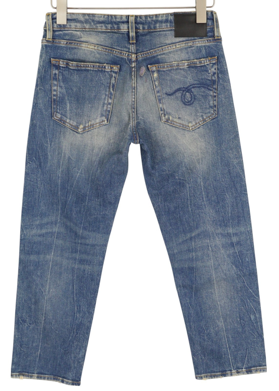 R13 Boy Straight Women Jeans 26 Kelly Stretch Faded Ankle RRP645