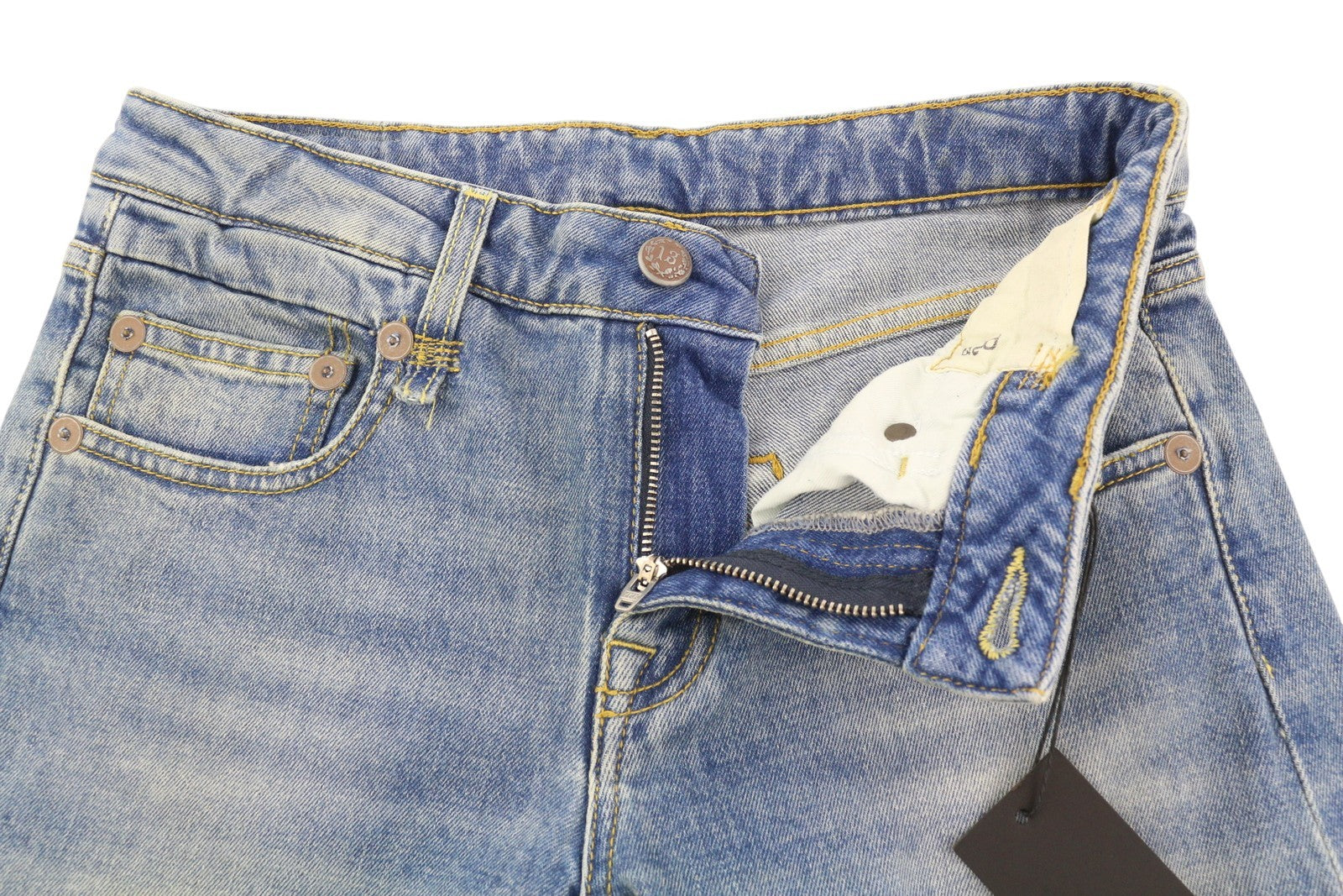 R13 Boy Straight Rips Women Jeans 25 Jasper Stretch Washed Ankle RRP595