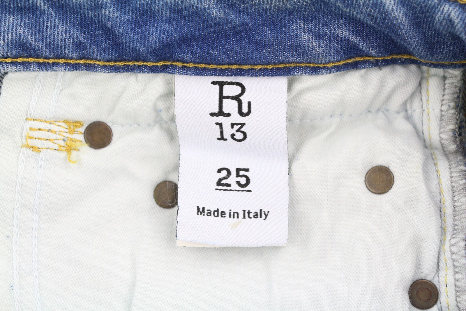 R13 Boy Straight Rips Women Jeans 25 Jasper Stretch Washed Ankle RRP595