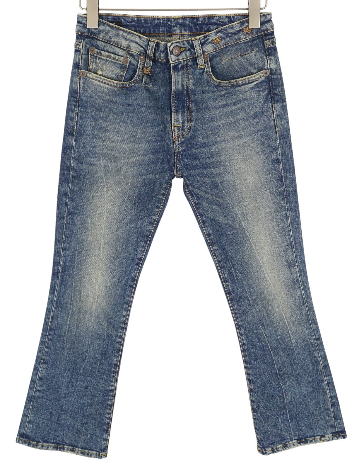 R13 Kick Women Jeans 26 Kelly Stretch Faded Ankle Length RRP650