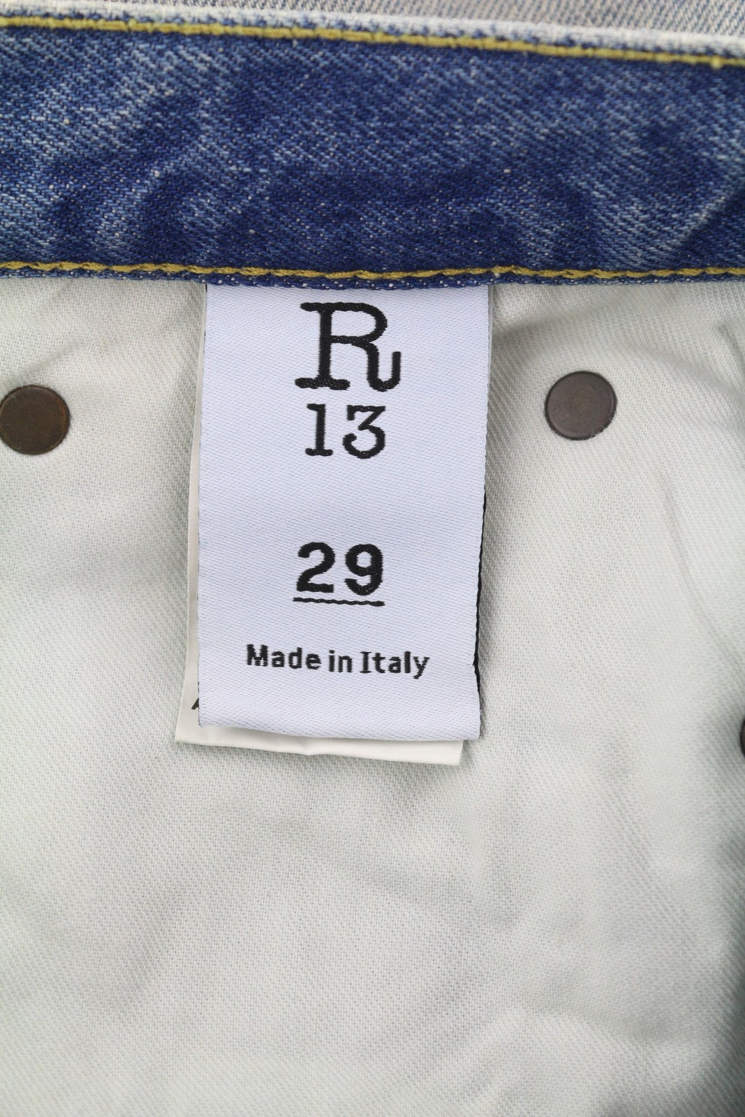 R13 D'Arcy Loose Men Jeans 29 Veiled Blue Washed Denim Logo RRP660