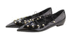 Black Leather Flats