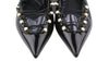 Black Leather Flats