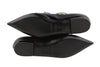 Black Leather Flats