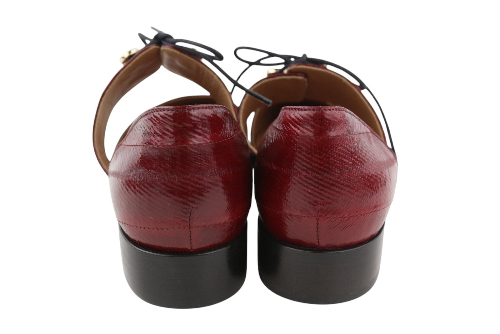 EMPORIO ARMANI X3D227 Women Flats EU37 Burgundy Ballet Almond Straps