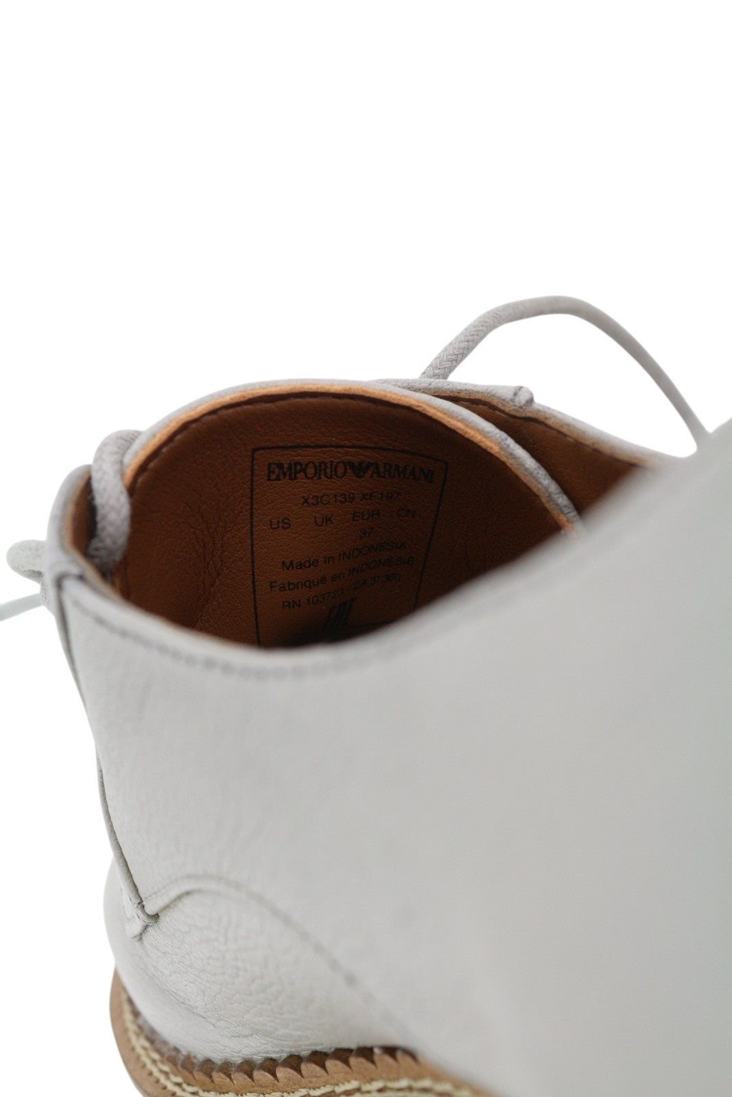 EMPORIO ARMANI X3C139 Women Shoes EU37 Grey Platform Oxford RRP226