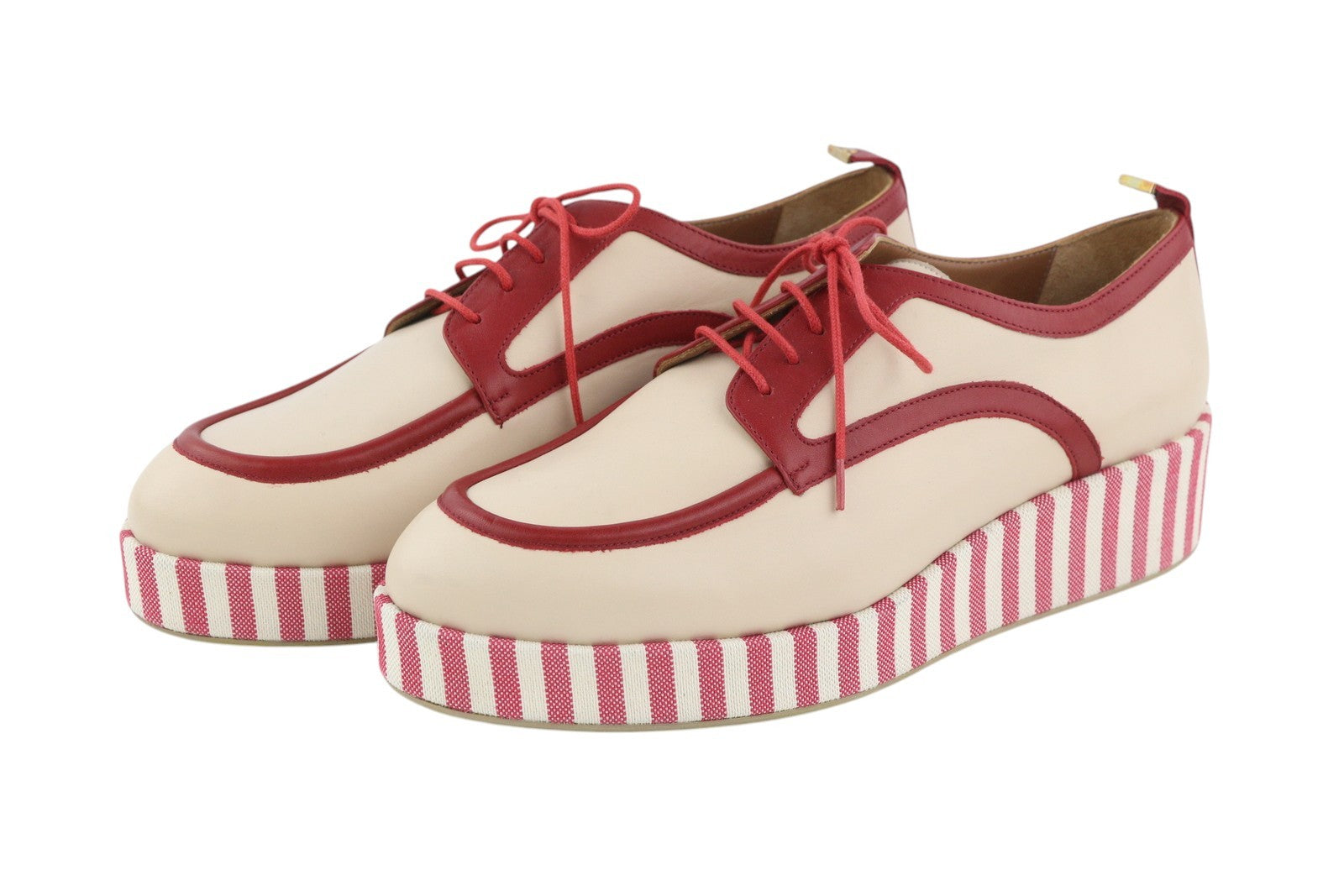 EMPORIO ARMANI X3C140 Women Shoes EU37 Beige Platform Lace Up