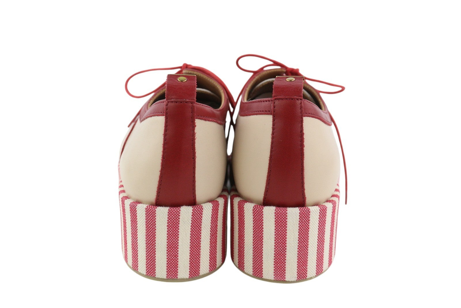 EMPORIO ARMANI X3C140 Women Shoes EU37 Beige Platform Lace Up