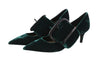 Green Other Fabric Heels