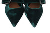 Green Other Fabric Heels