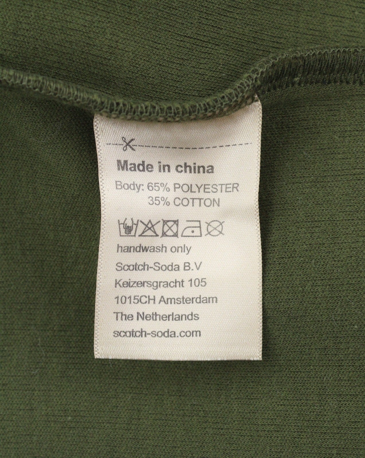 SCOTCH & SODA Men Hoodie M Green Padded Hood Patch Pocket Half Zip Pull On
