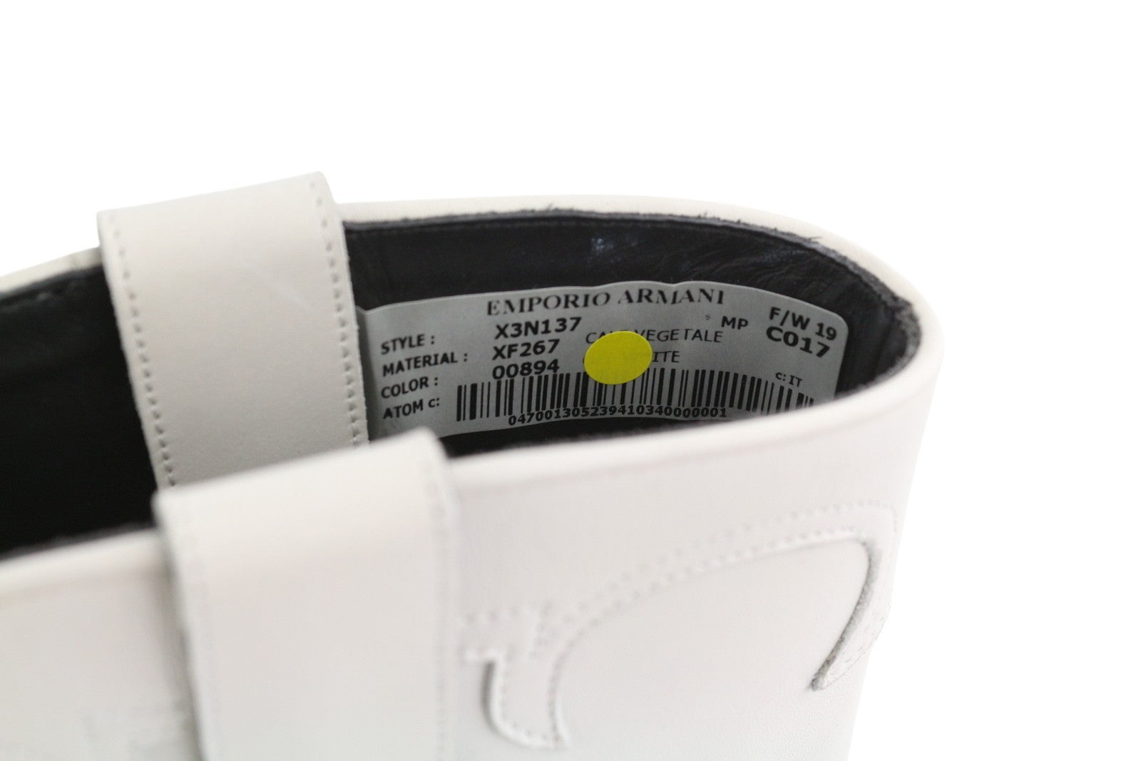 EMPORIO ARMANI X3N137 Women Boots EU37 Light White Leather Cowboy Pointed