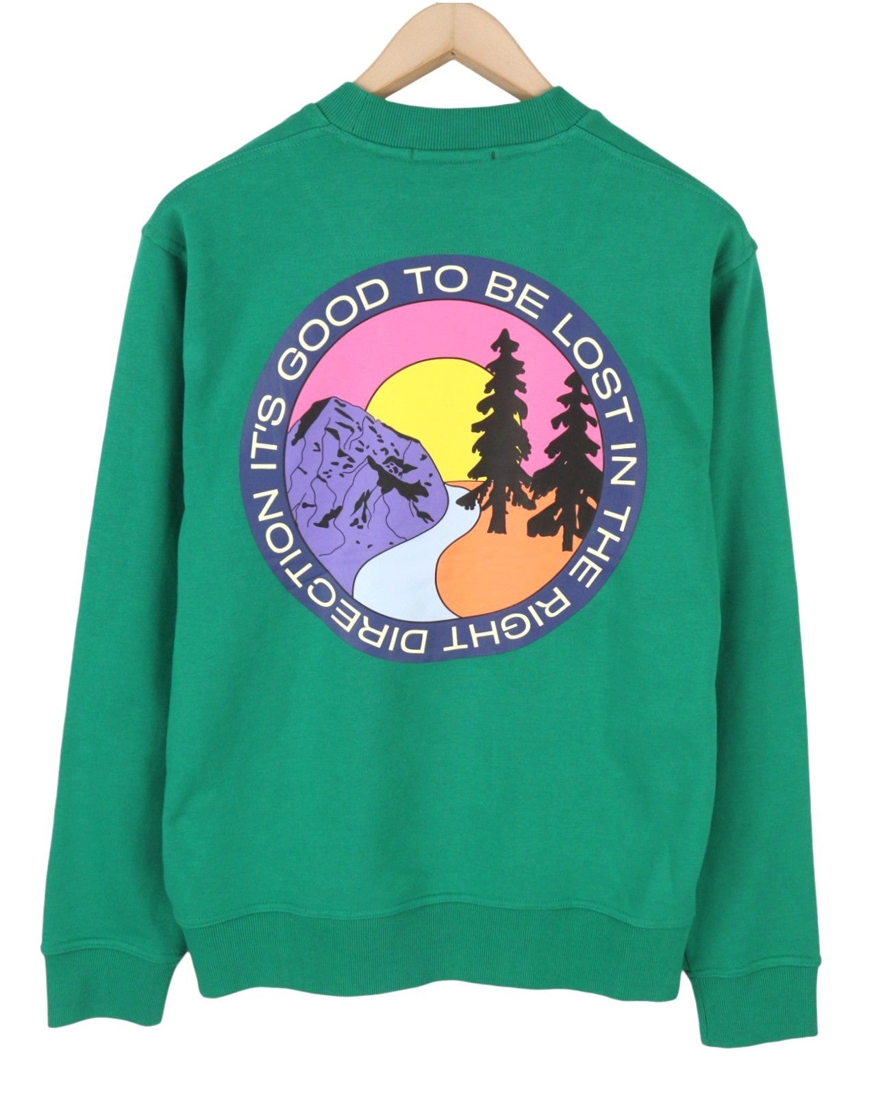 SCOTCH & SODA Men Sweatshirt M Green Crew Neck Cotton Blend Pull On