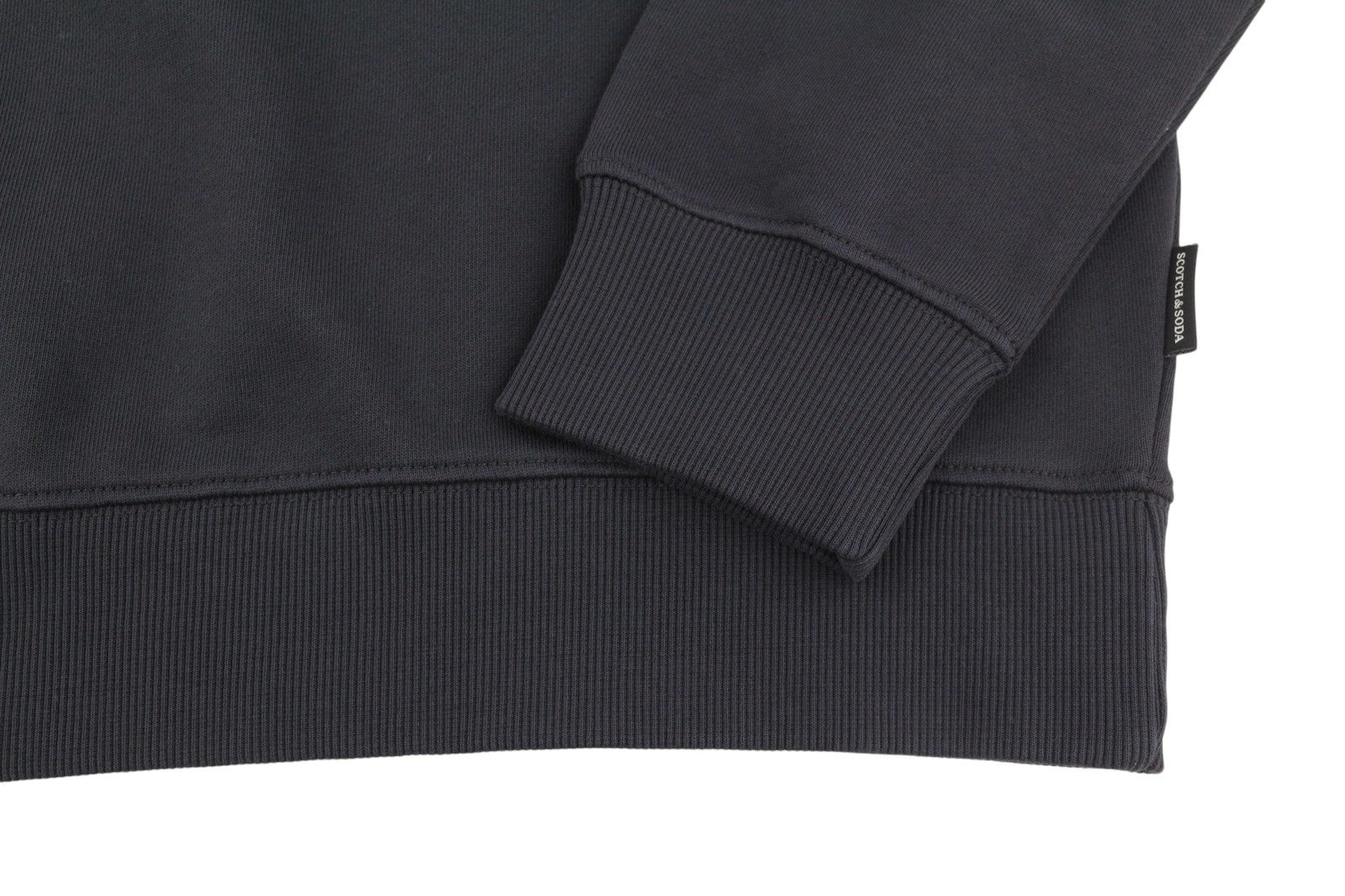 SCOTCH & SODA Men Sweatshirt M Washed Black Cotton Patterned Crew Neck Pull On