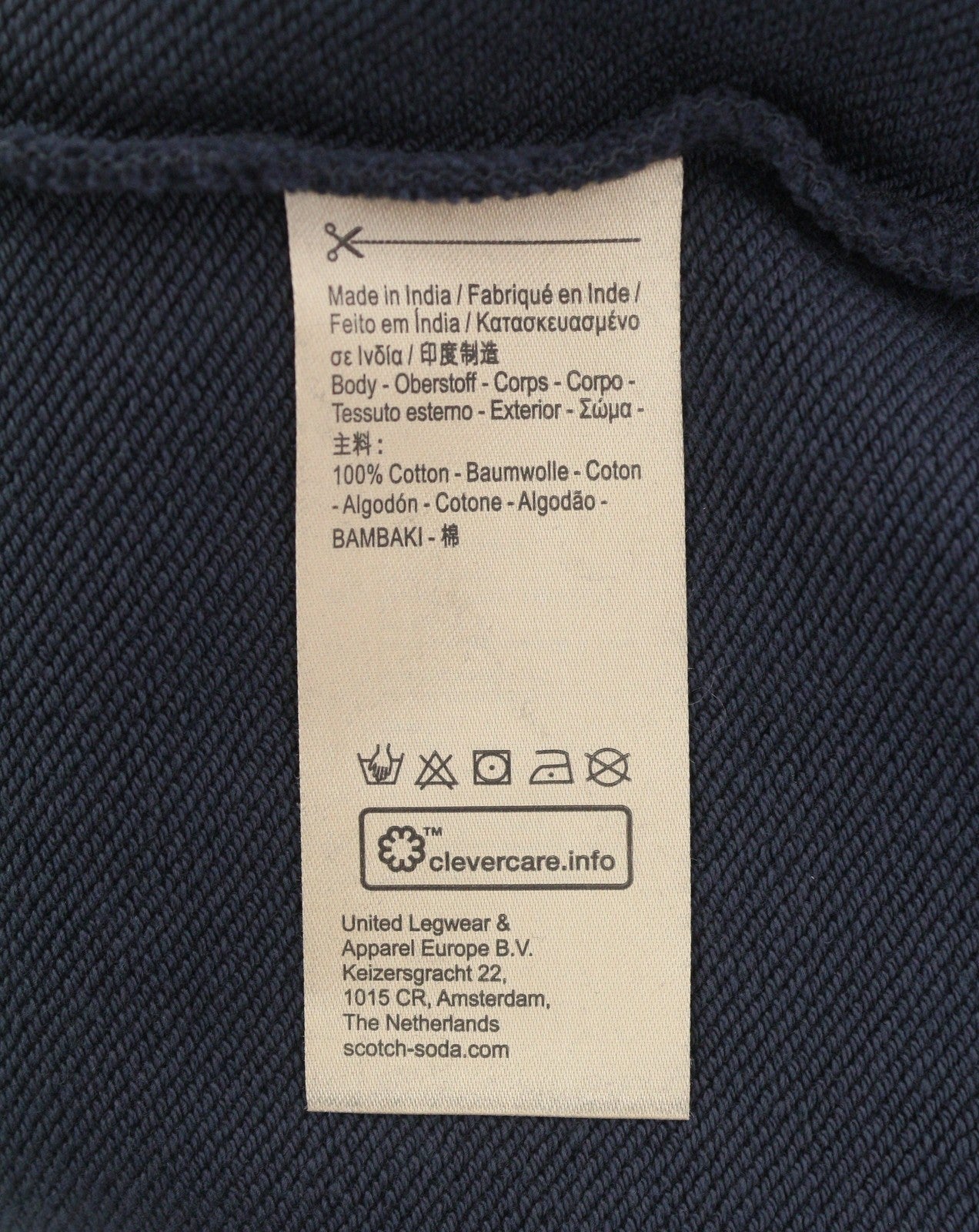 SCOTCH & SODA Men Sweatshirt M Washed Black Cotton Patterned Crew Neck Pull On