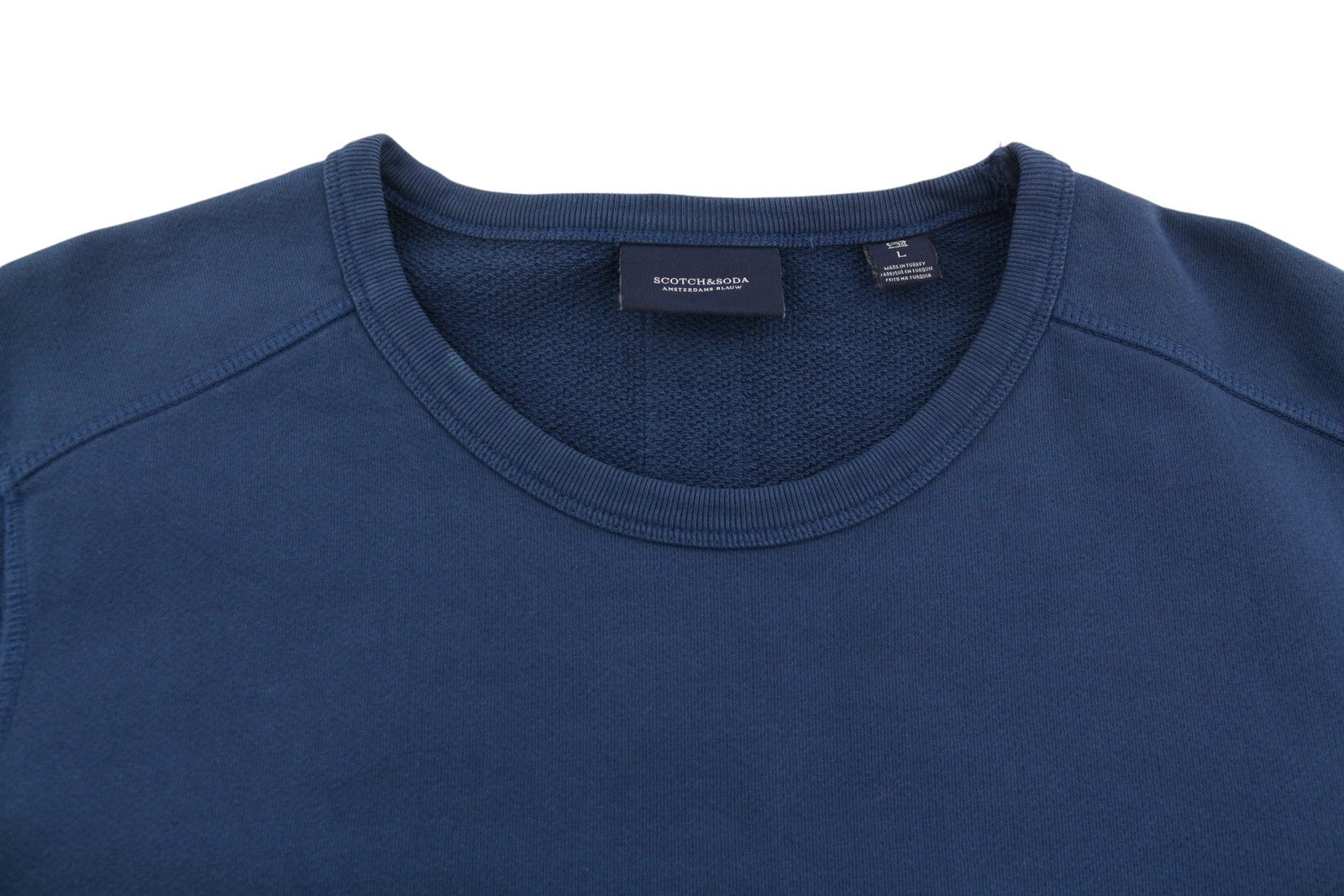 SCOTCH & SODA Men Sweatshirt L Dark Blue Crew Neck Pull On Long Sleeve