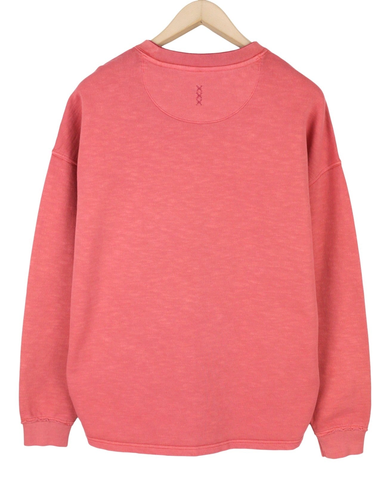 SCOTCH & SODA Men Sweatshirt L Dusty Red Faded Crew Neck Oversized Pull On