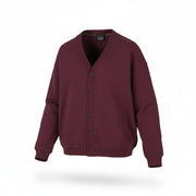 SCOTCH & SODA Men Sweatshirt M Burgundy Pockets Button-Up Oversized Cardigan