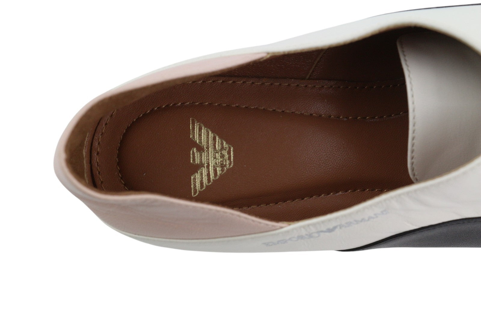 EMPORIO ARMANI Women Shoes EU37 Leather Almond Toe Lace Casual