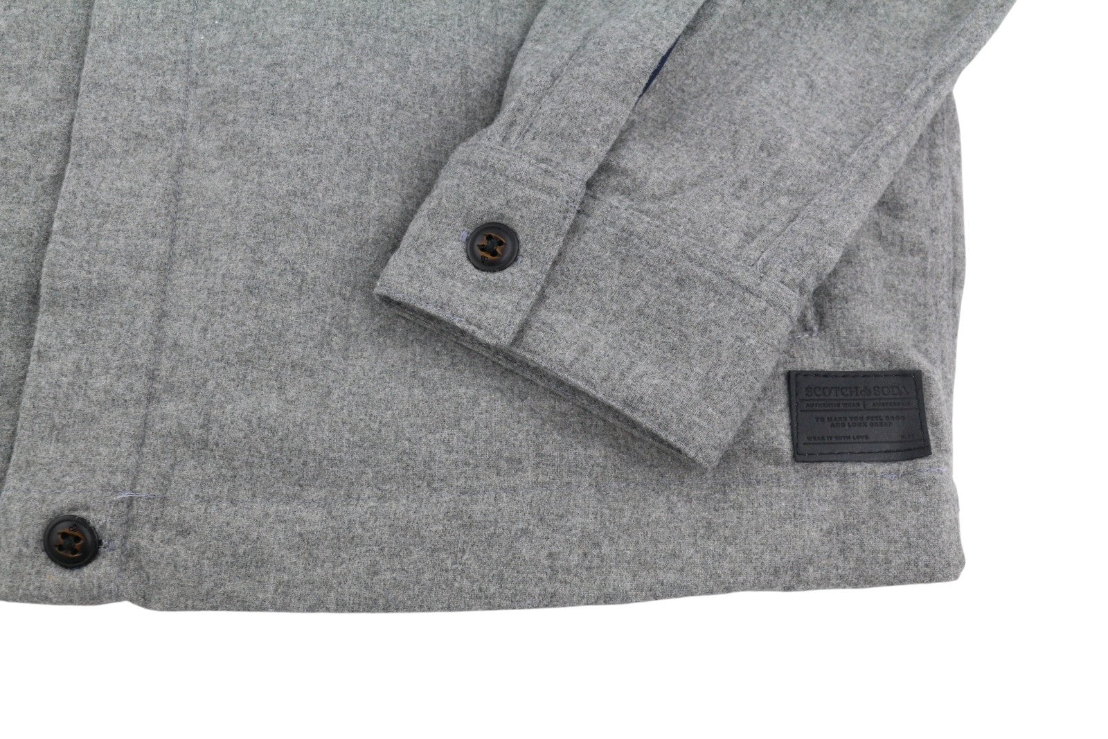 SCOTCH & SODA Men Jacket S Grey Melange Button-Up Spread Neck Lightweight