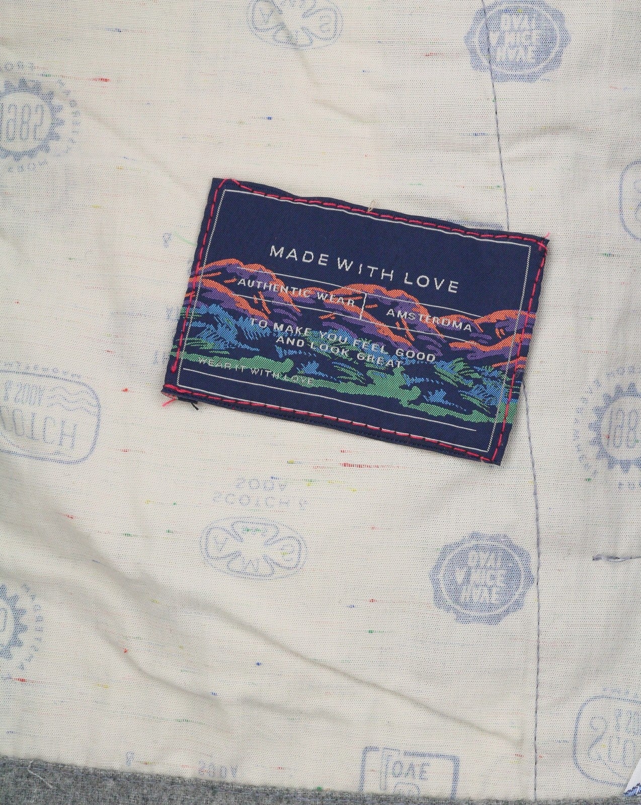 SCOTCH & SODA Men Jacket S Grey Melange Button-Up Spread Neck Lightweight