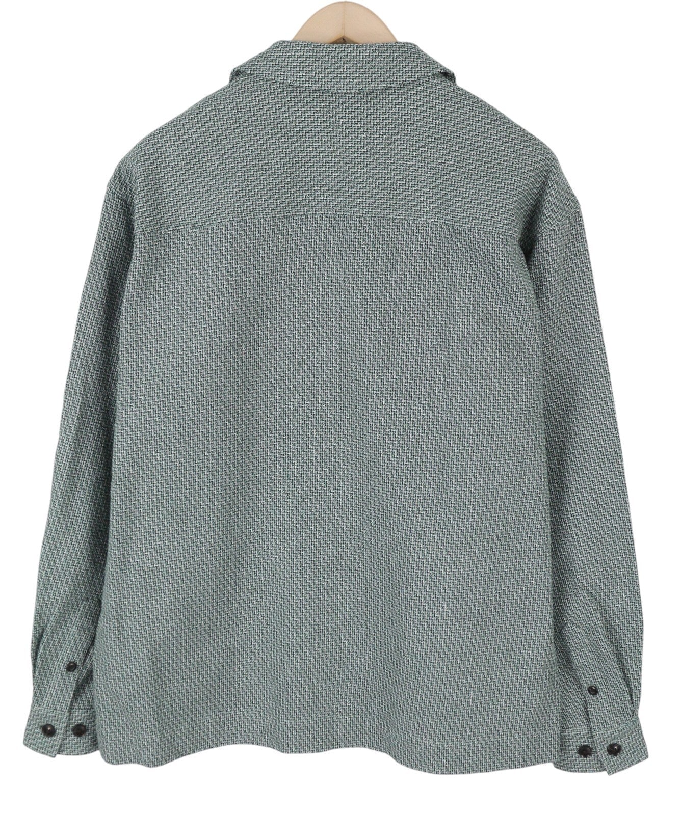 SCOTCH & SODA Men Jacket L Green Patterned Button-Up Notch Lapel Overshirt