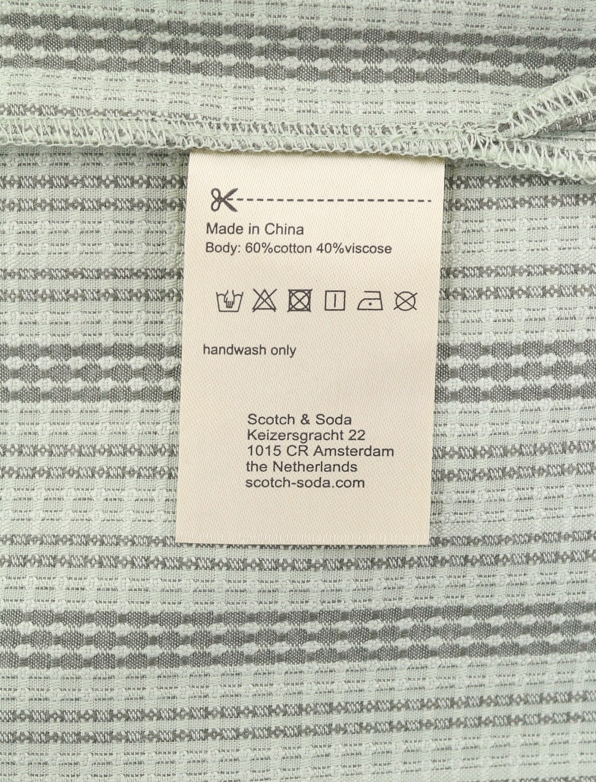 SCOTCH & SODA Men Shirt L Green Pinstriped Thick Button-Up Patch Pocket