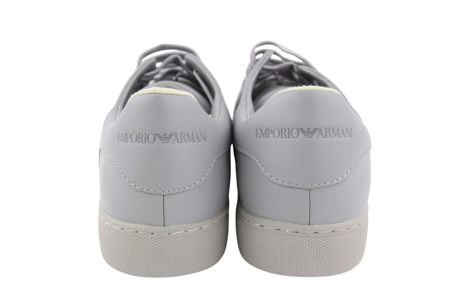 EMPORIO ARMANI X3X096 Women Sneakers EU37 Grey Leather Low Top RRP169