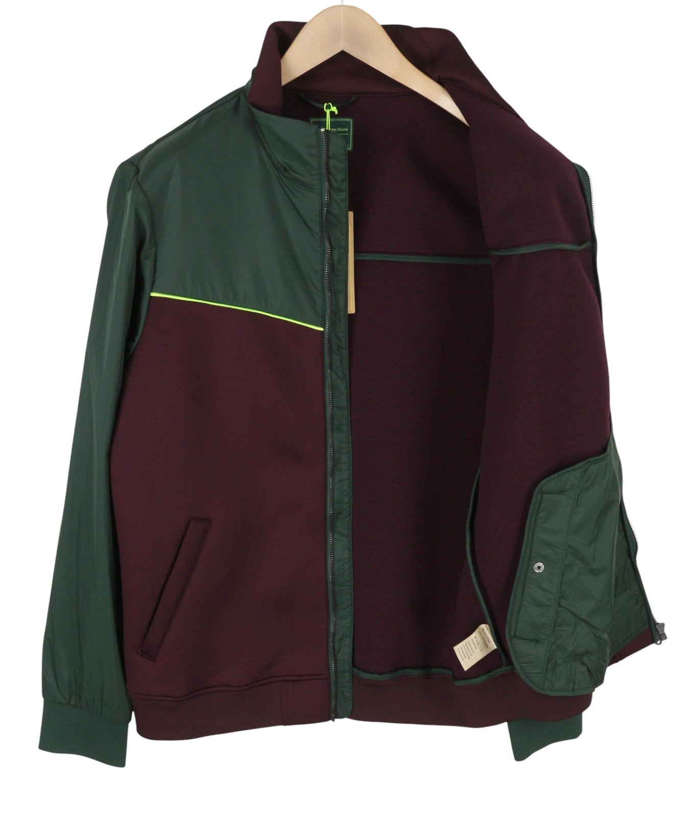 SCOTCH & SODA Men Jacket L Burgundy High Neck Unlined Full Zip Lightweight