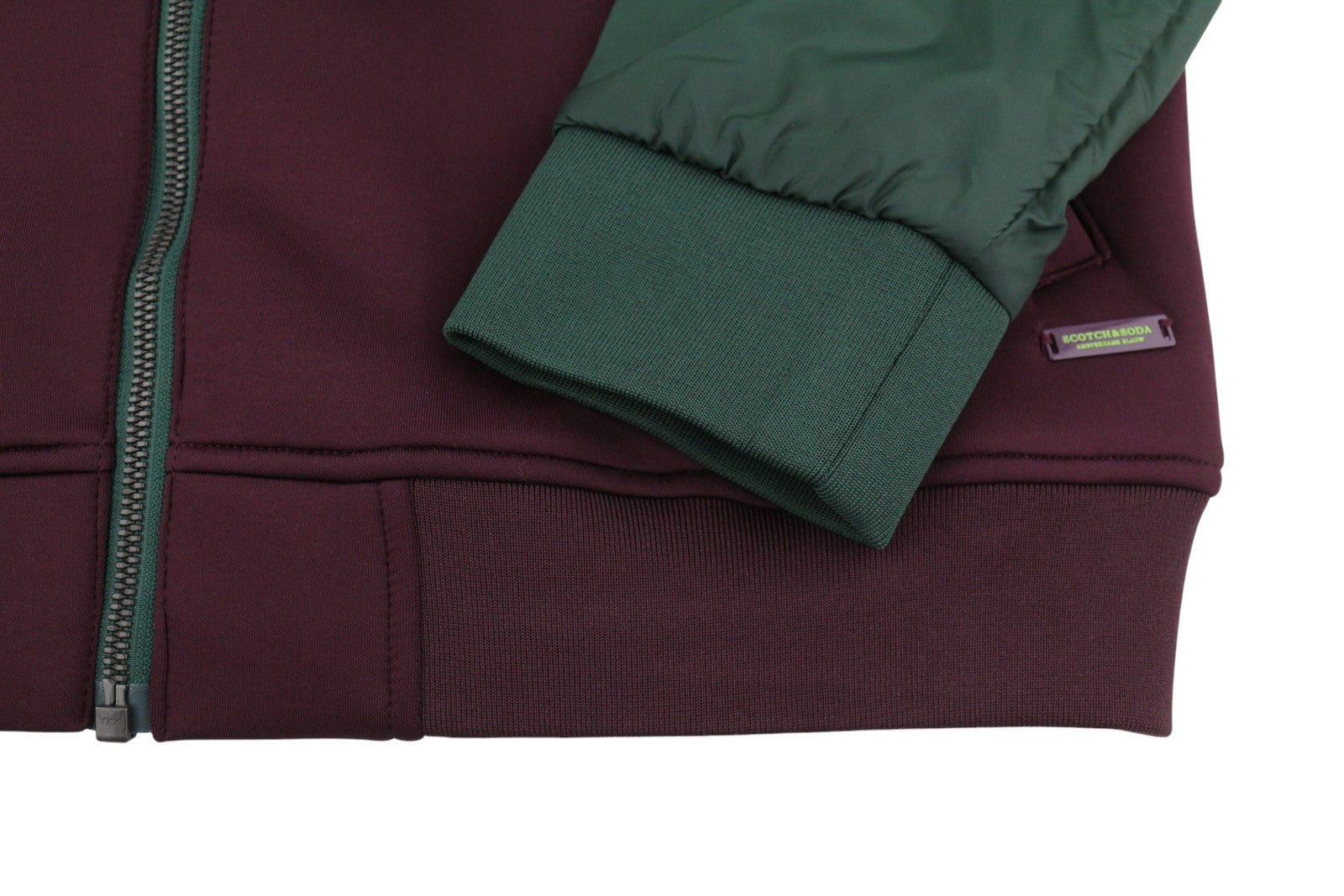 SCOTCH & SODA Men Jacket L Burgundy High Neck Unlined Full Zip Lightweight