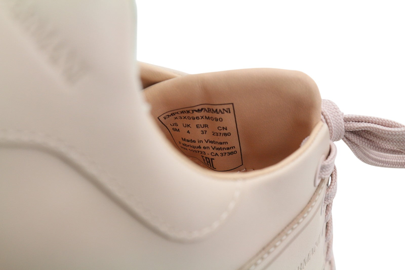 EMPORIO ARMANI X3X096 Women Sneakers EU37 Pink Leather Low Top RRP169