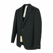 SCOTCH & SODA Men Blazer M Grachten Green Wool Blend Peak Lapel Single-Breasted