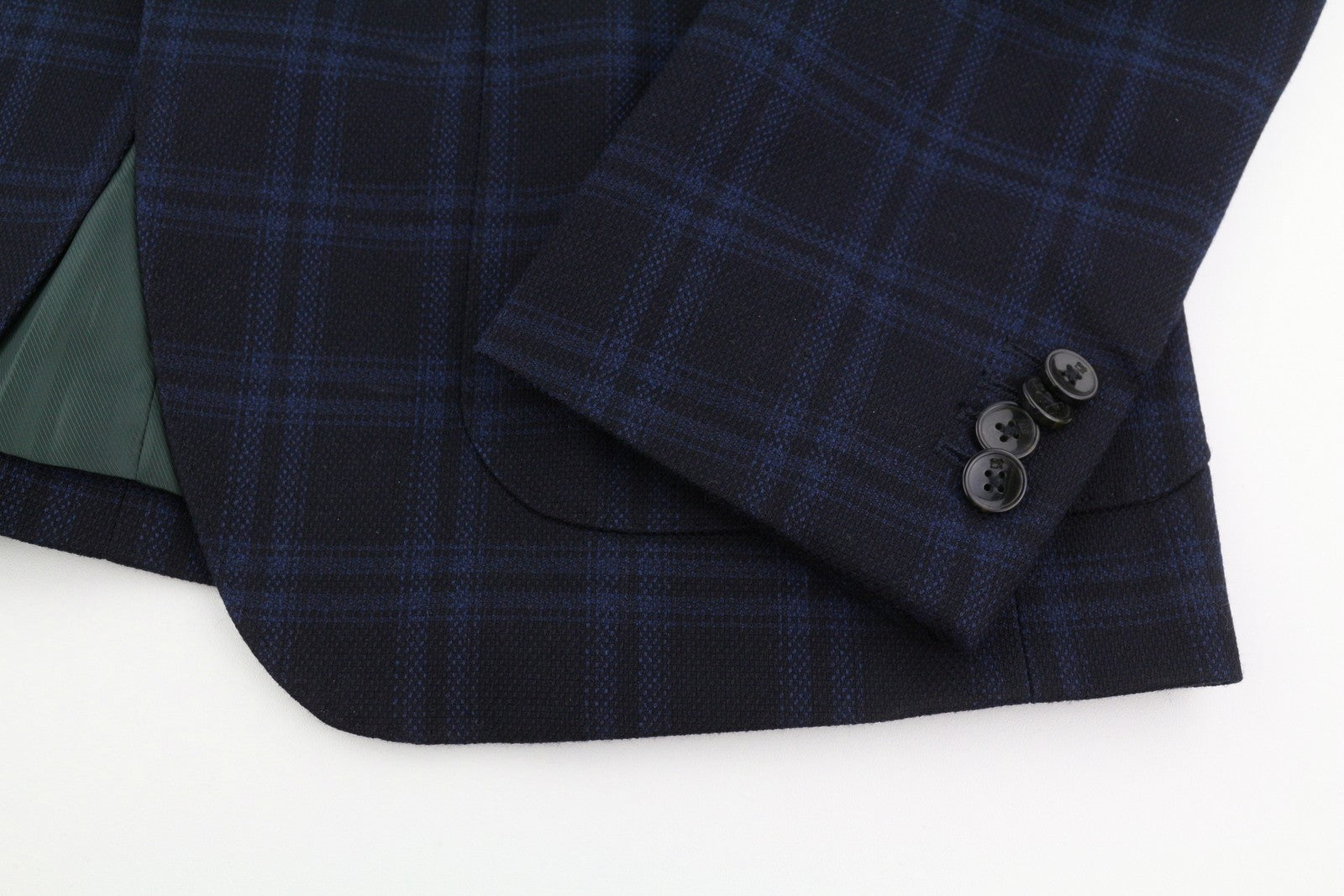 SCOTCH & SODA Men Blazer M Navy Check Notch Lapel Lined Single-Breasted