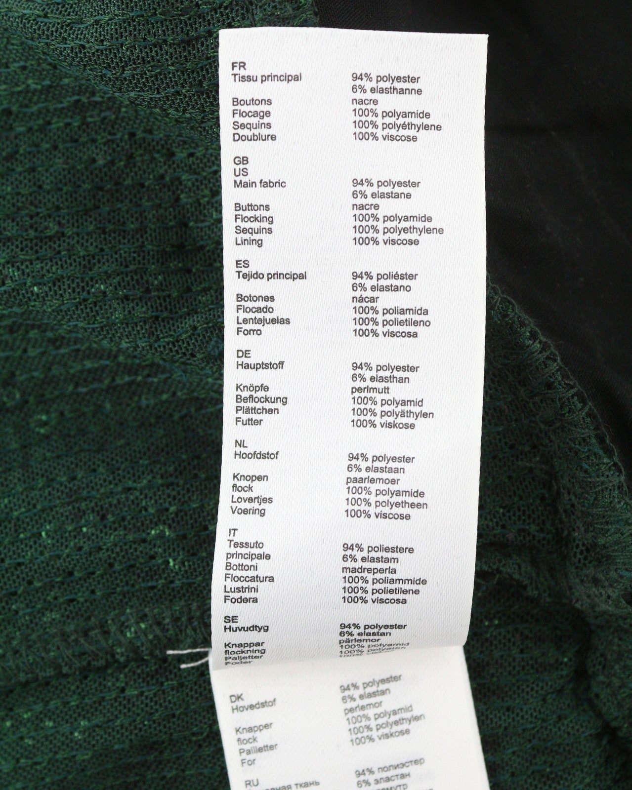 MAJE Liletie Women Blouse 1 S Green Fitted Shiny Sequined Balloon Sleeves RRP189