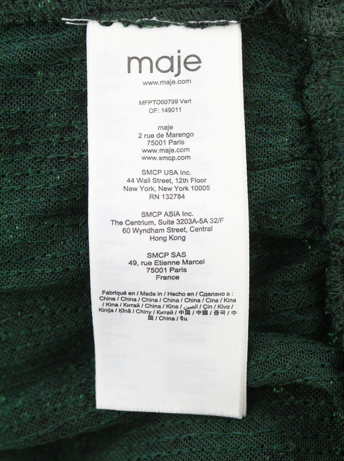 MAJE Liletie Women Blouse 1 S Green Fitted Shiny Sequined Balloon Sleeves RRP189