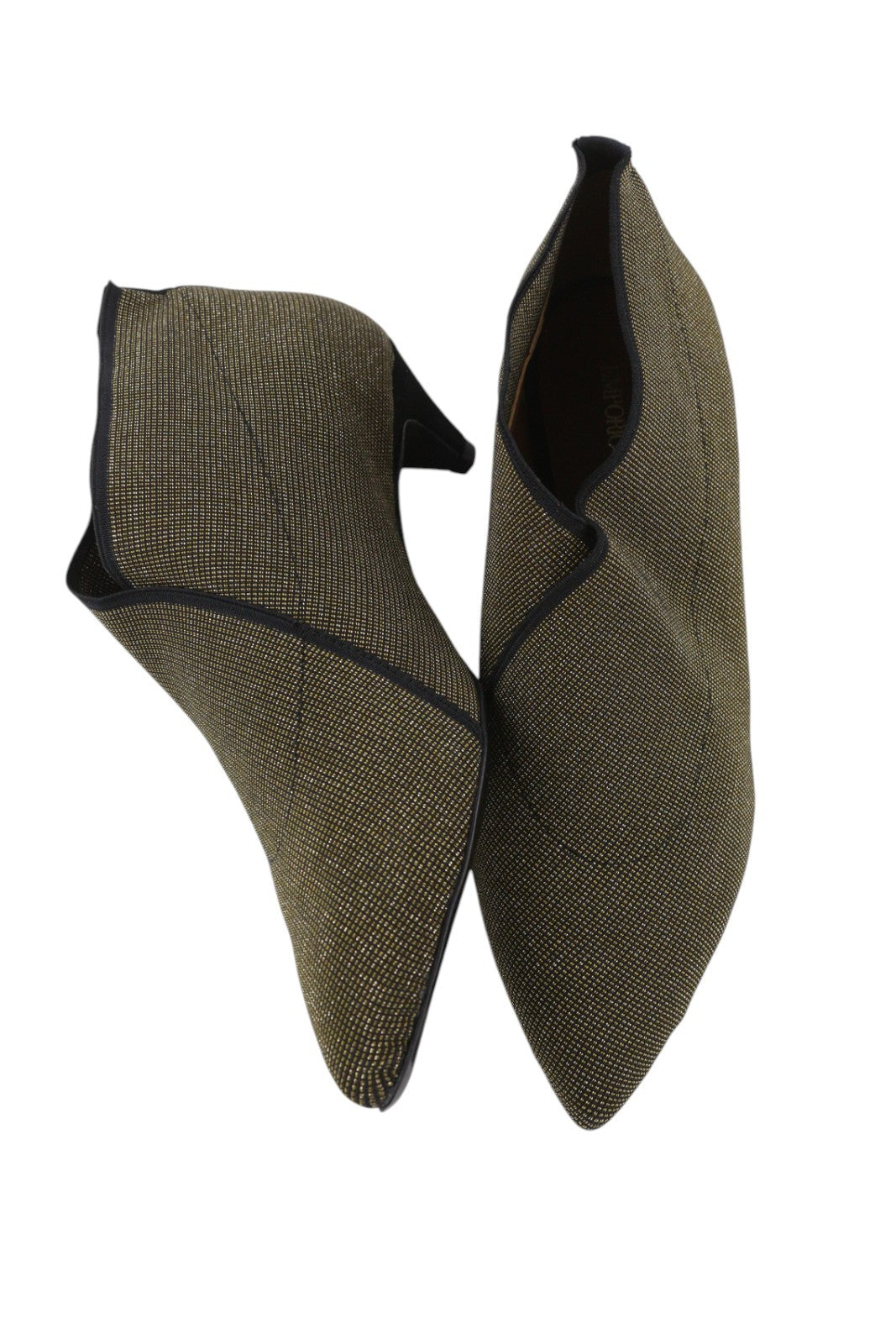 EMPORIO ARMANI X3M257 Women Heels EU37 Brown Glitter Pointed Ankle