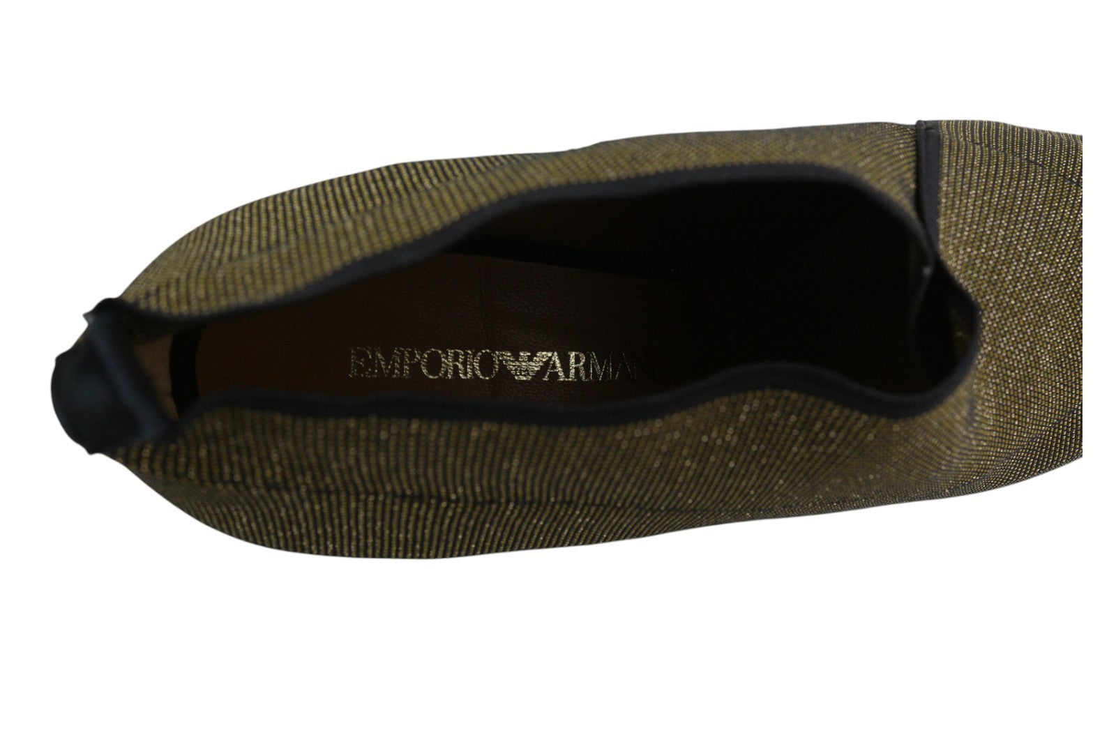 EMPORIO ARMANI X3M257 Women Heels EU37 Brown Glitter Pointed Ankle