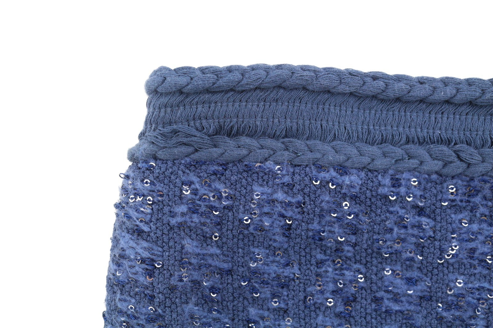 SANDRO Palmira Women Trousers 36 S Blue Tweed Metallic Shiny Straight Fit RRP225