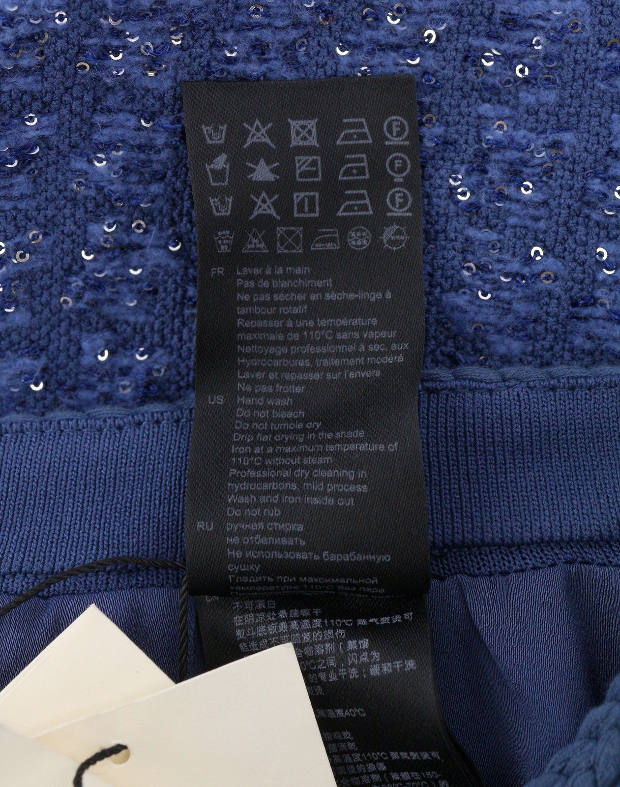 SANDRO Palmira Women Trousers 36 S Blue Tweed Metallic Shiny Straight Fit RRP225